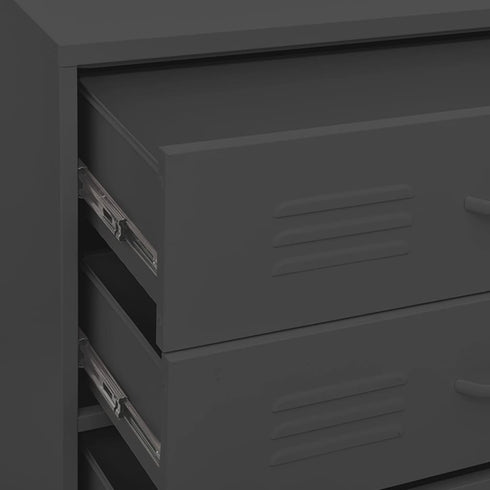 Lady Jillian -  Chest of Drawers Anthracite 80x35x101,5 cm Steel
